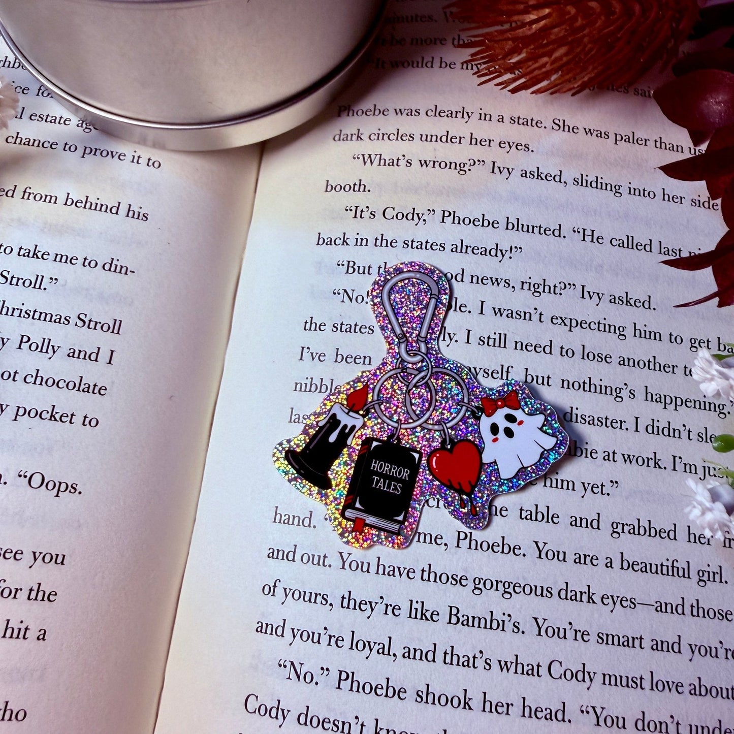 Horror Takes Keychain Crushed Glitter Sticker
