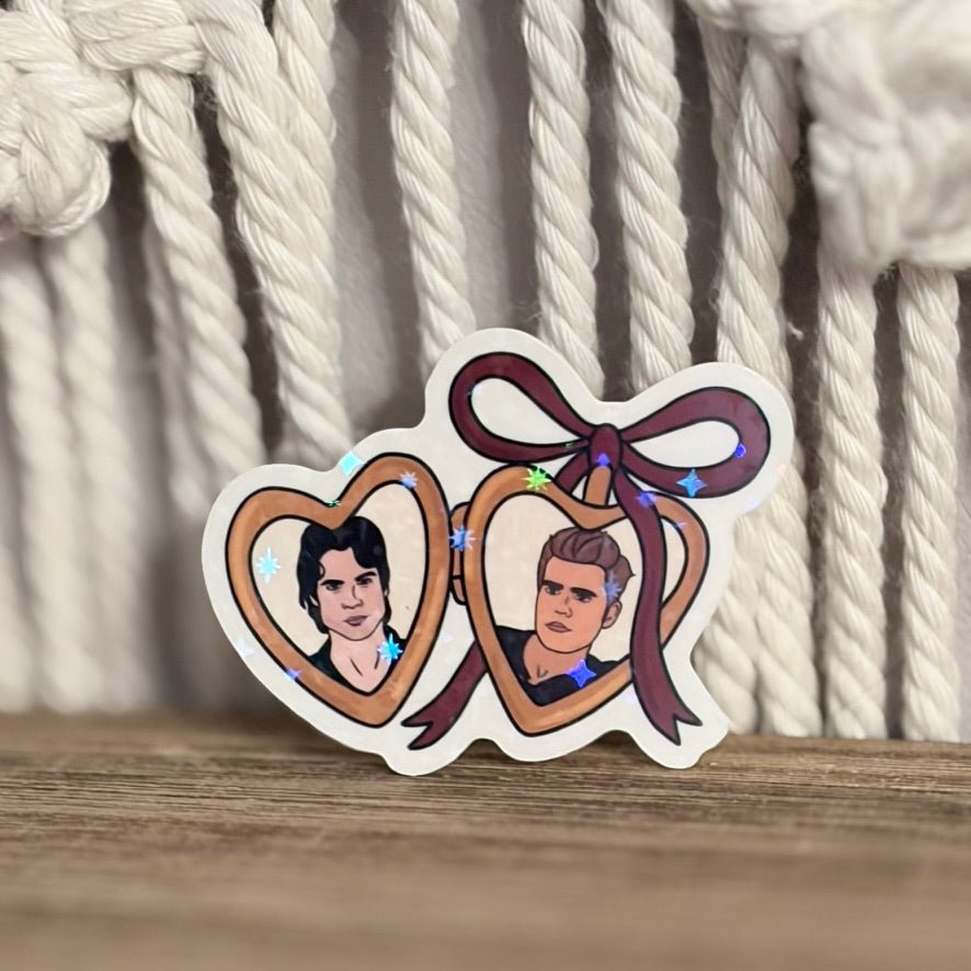 Locket Damon and Stefan The Vampire Diaries Sticker