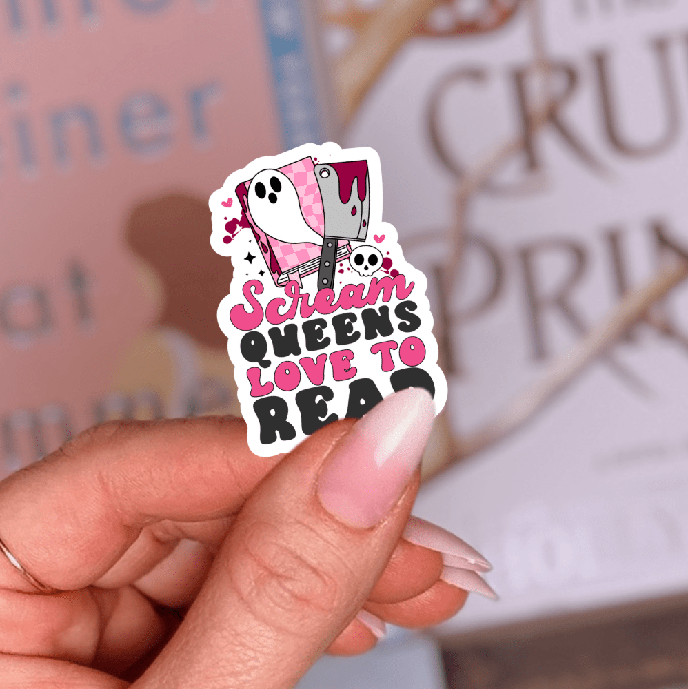 Scream Queens Love to Read Laminated Sticker