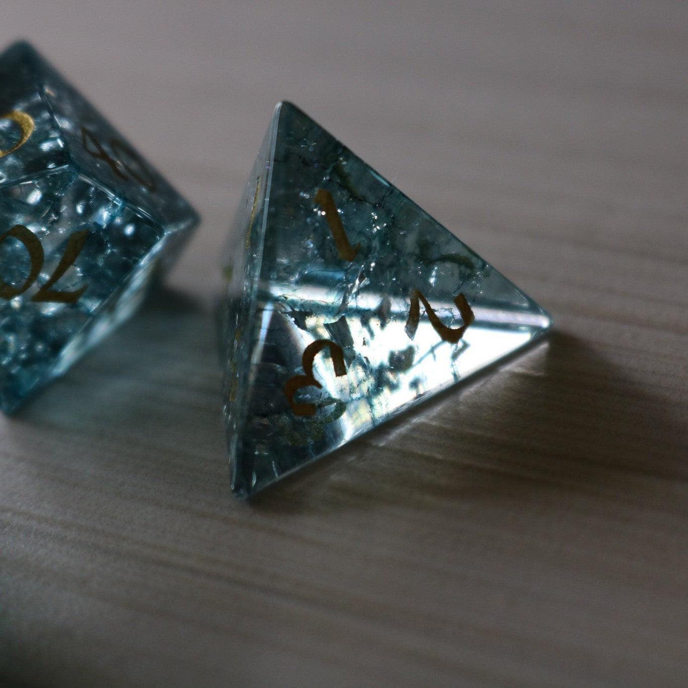 Blue Ocean Forge Fire Glass DND Dice Set