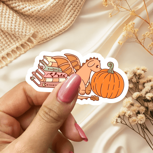 Autumn Dragon and Books Sticker