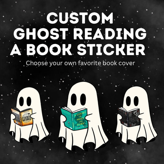 Custom Ghost Reading a Book Sticker
