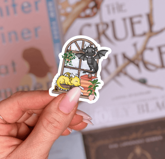 Dragon Window Watchers Fantasy Sticker