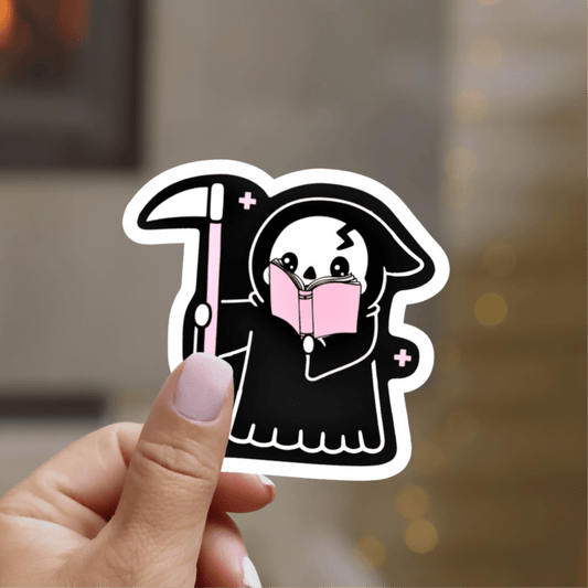 Grim Reader Clear Sticker