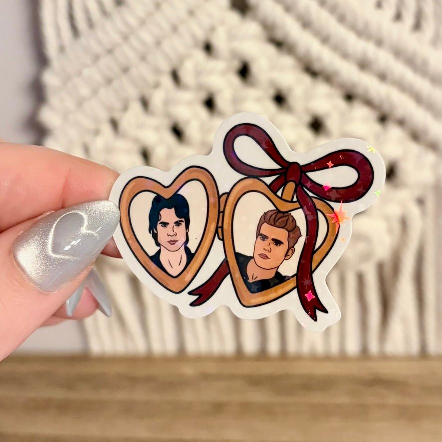 Locket Damon and Stefan The Vampire Diaries Sticker