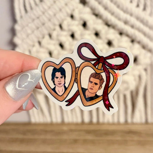 Locket Damon and Stefan The Vampire Diaries Sticker