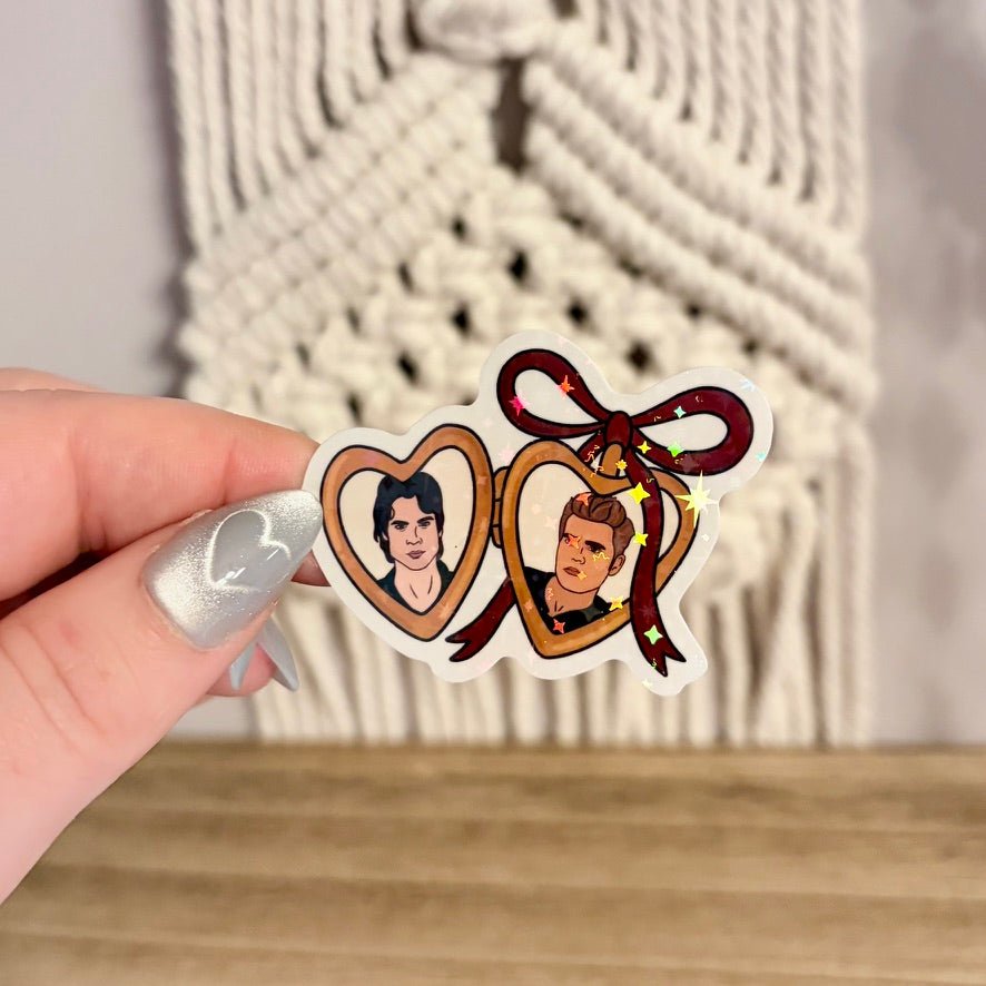 Locket Damon and Stefan The Vampire Diaries Sticker