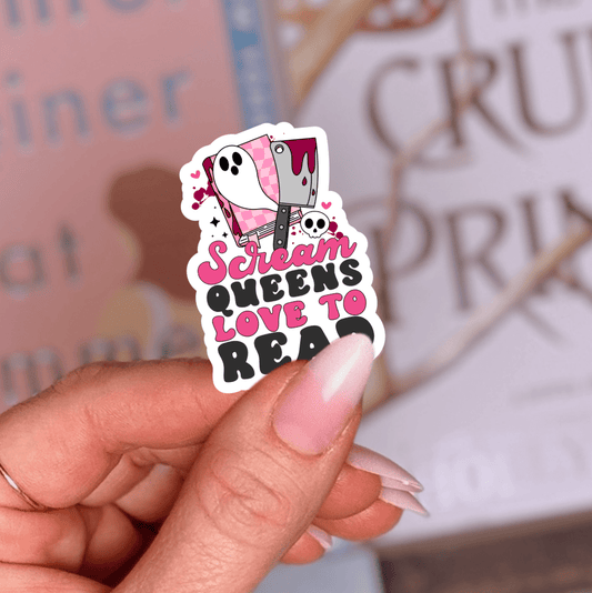 Scream Queens Love to Read Laminated Sticker