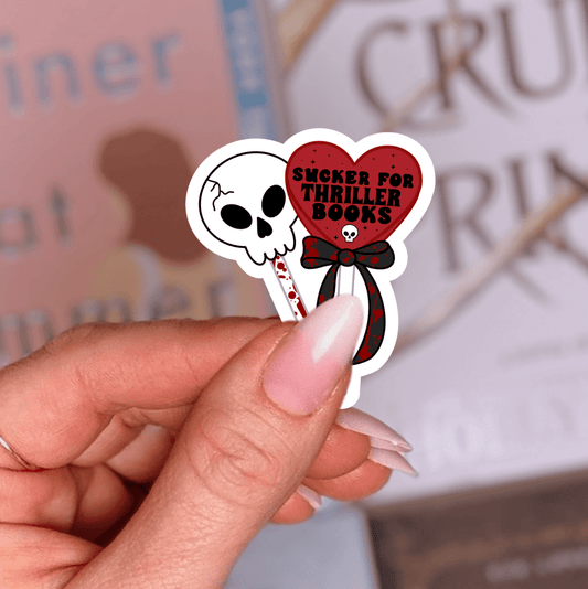 Sucker for Thriller Books Laminated Sticker