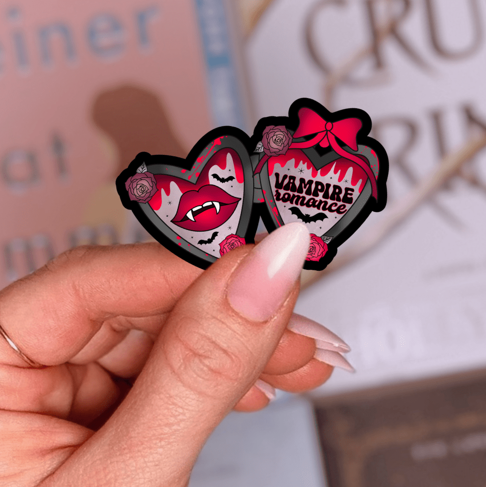 Vampire Romance Locket Laminated Sticker